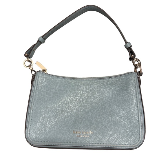 Kate Spade Bradley Medium Crossbody – Powder Blue Pebbled Leather, Two Straps - Picture 3 of 6